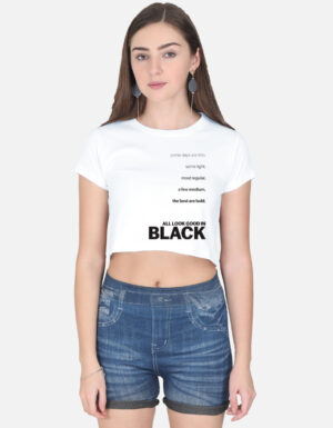All Looks Good in Black | Typographic Crop Top