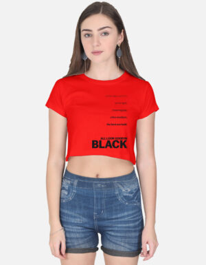 Looks Good in Black | Typographic Crop Top