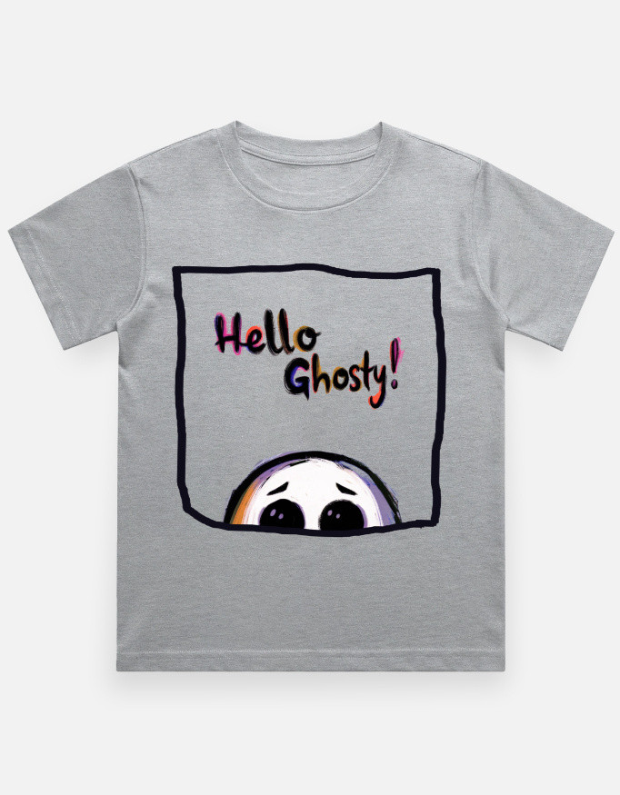 Hello Ghosty! | Kids Graphic T-Shirt - Image 7