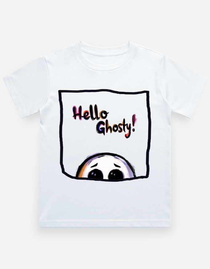 Hello Ghosty! | Kids Graphic T-Shirt - Image 5