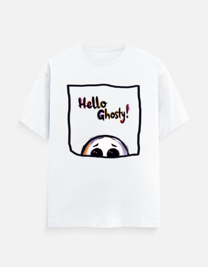 Hello Ghosty! | Lightweight Unisex Graphic T-Shirt - Image 5